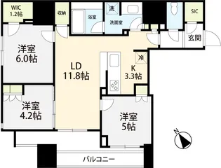 ザ・パークハウス築地入船【4階】の間取り
