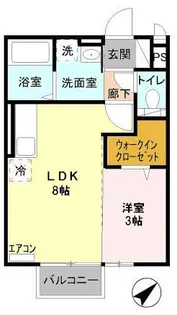 ウィスタリアモナリエ【1階】の間取り