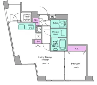 レジディアタワー乃木坂【11階】の間取り