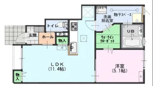 サンパレスベイII【1階】の間取り