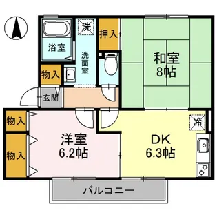 プランドール南楠葉 B棟【2階】の間取り