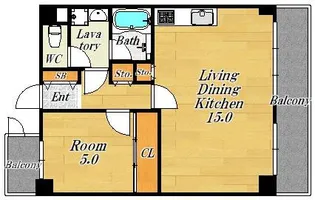 ハイグレードマンション鷺洲【8階】の間取り