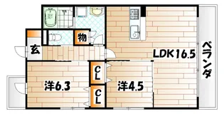 ルネス到津の森【4階】の間取り