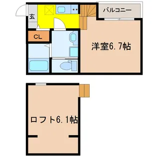 wood house穀町【2階】の間取り