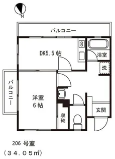 ニューライフ洗足【2階】の間取り