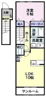 リズブラン シュード【2階】の間取り