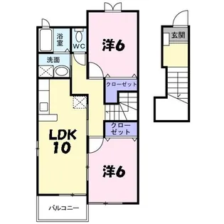 ハーティープレイスA【2階】の間取り