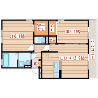 ドルチェ上杉【3階】の間取り