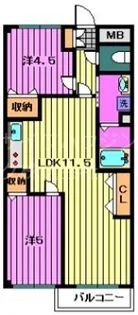 ロワイヤル田中【2階】の間取り