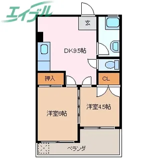 富士美荘 本館【3階】の間取り