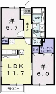 デュエル ミサキ B【1階】の間取り