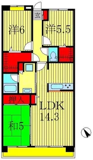 レジディア東松戸【5階】の間取り