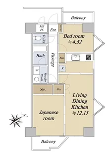 モンテベルデ横浜【9階】の間取り