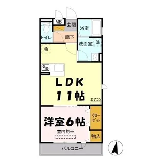 クラインハイム越谷【2階】の間取り