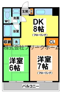 グリーンサンハイツ【3階】の間取り