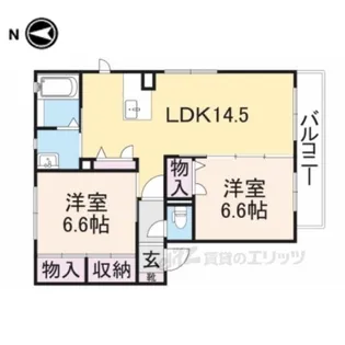 MASTCOURT木津南【1階】の間取り