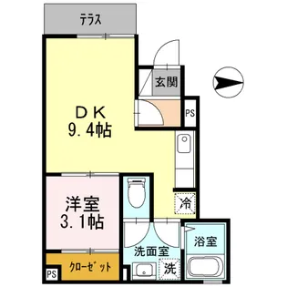 ドルフ中野【1階】の間取り