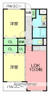 ル・シエルI【4階】の間取り