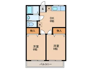 パレスのばら【2階】の間取り