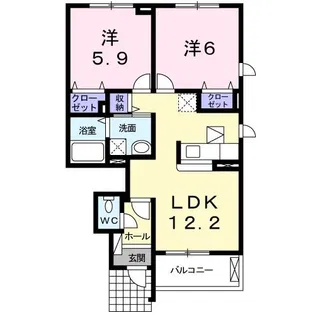 カルム ミニョン I【1階】の間取り