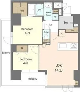S-RESIDENCE徳川altano(アルターノ)【2階】の間取り