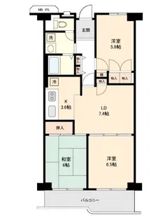 三郷スカイマンション【3階】の間取り