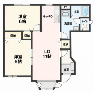 アヴニールB【2階】の間取り
