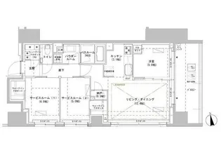 パークスフィア牛込神楽坂【13階】の間取り