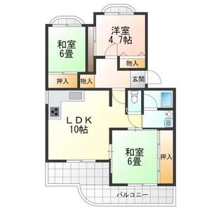 シティハイツ竹の台1号棟【4階】の間取り