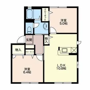 フレグランスOKINO B【1階】の間取り