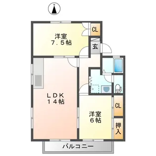 グランドール愛【2階】の間取り