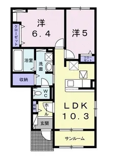 オビーガーデン三次 A棟【1階】の間取り