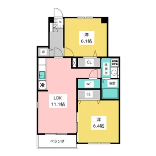 シャンテハウス中根II【2階】の間取り