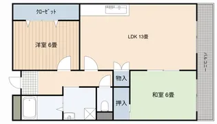 バンシャイン法善寺【2階】の間取り
