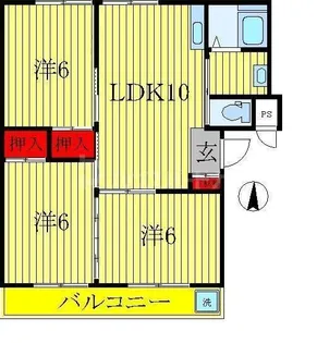 第三関東マンション【1階】の間取り