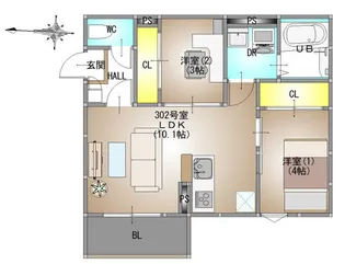 REGALEST 東岡山(レガリスト ヒガシオカヤマ)【3階】の間取り