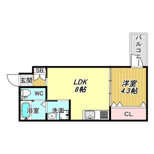 1LDKの間取り画像