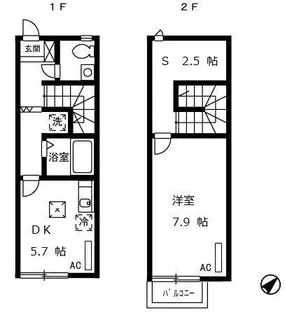 リースランド溝陸 Aの間取り
