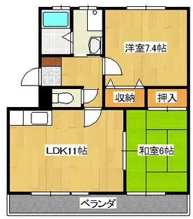 2LDKの間取り画像