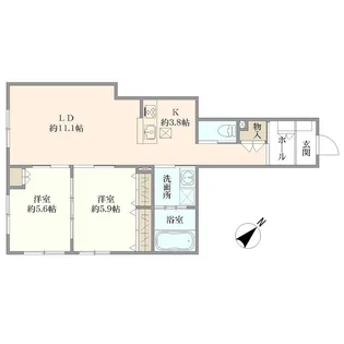 ヘーベルVillage横須賀うみかぜ公園【4階】の間取り