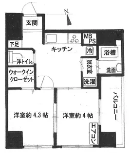 ブリリアンス上池袋【3階】の間取り