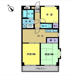 サンホワイト富士見が丘【6階】の間取り