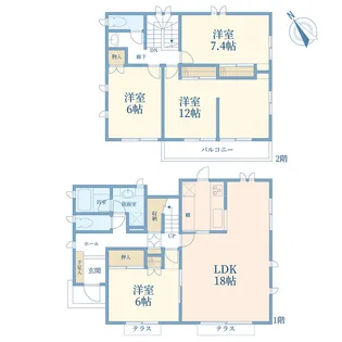 神奈川県横浜市青葉区荏田西5【一戸建】の間取り