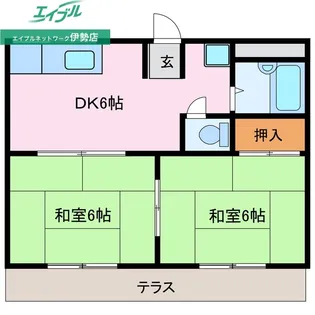 一本木ハイツ【1階】の間取り