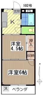 針谷ハイツ【1階】の間取り