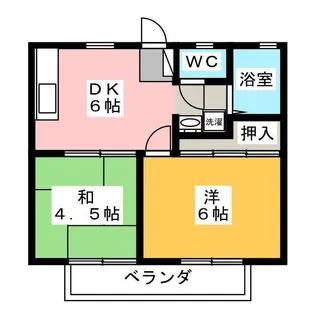 パナハイツ不動丘 A棟【2階】の間取り