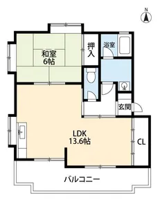 コーポフォーリーフA【1階】の間取り