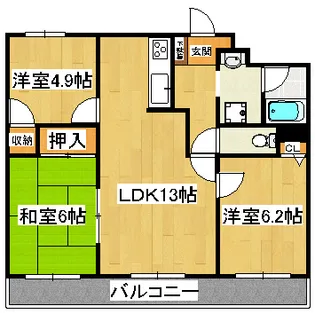 フジ・ヴェール法蓮寺山【3階】の間取り