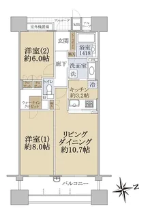 ローレルコート久宝寺リーデンスタワー【6階】の間取り