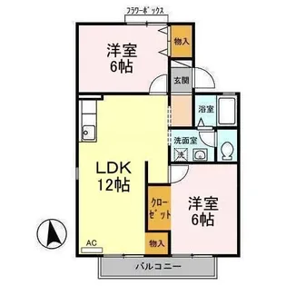グリューネハイツ D【1階】の間取り
